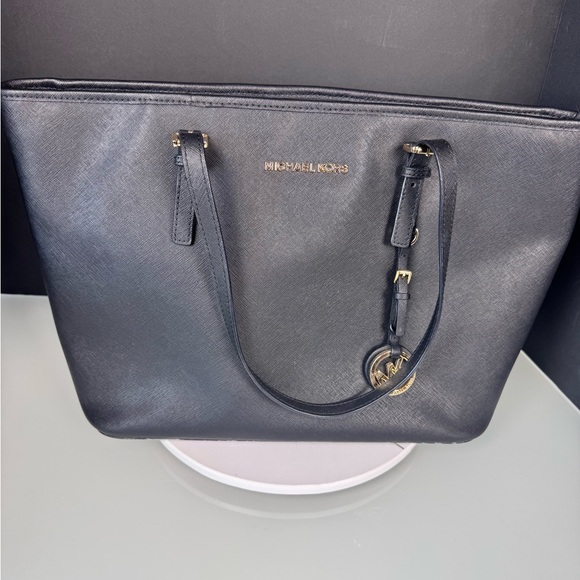 Michael Kors Black Tote with Gold Accents - Picture 1 of 6